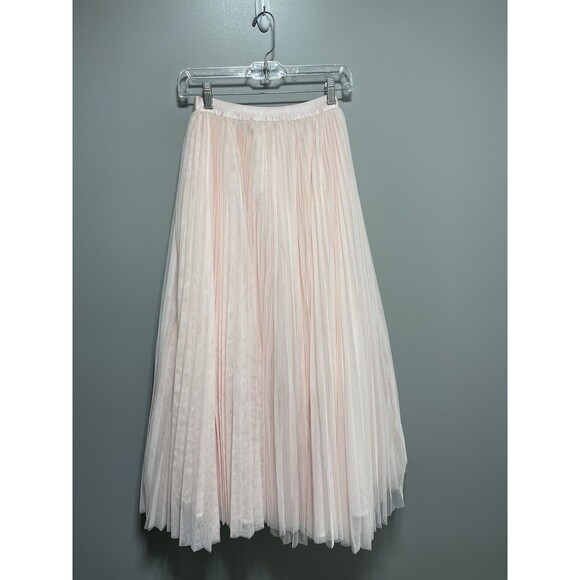 Anthropologie Hutch Maxi Skirt Women Pink Retro Preppy Pleated Tulle Size XS New - Picture 2 of 13